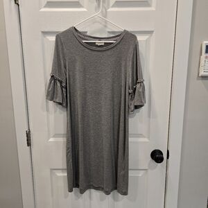 Gray Short Sleeve Dress